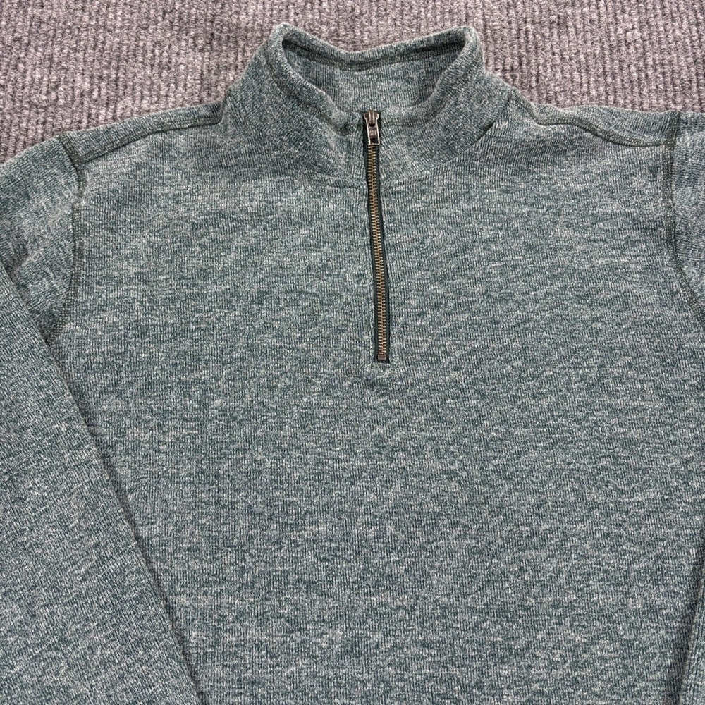GAP‎ Quarter Zip Pullover Mens XL Gray Marled Textured Long Sleeve Sweater